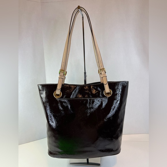 Michael Kors Dark Brown Patent Leather Tote w/COA - Picture 2 of 10